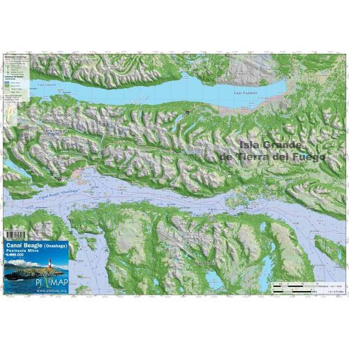 Mapa Pixmap Canal Beagle (Onashaga) Peninsula Mitre 1:200.00